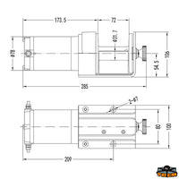 Boat haulage winch breaking load 350 kg cable diameter 4 mm length 8 mt - Ratio 258:1 - Motore W 550 - Cable Ø 4 mm x 8 m. [N0812153]