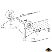 Stern wheels for Zodiac rubber boats folding model - Model For Zodiac Futura - Tube Ø mm 30 - Wheels Ø 360 mm - H mm800 [O0836094]