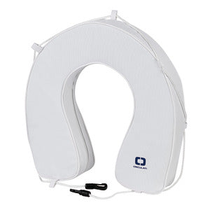 Soft horseshoe lifebuoy white PVC accessorized