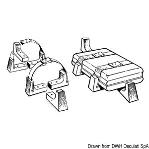 Mounting kit for liferafts in stiff case