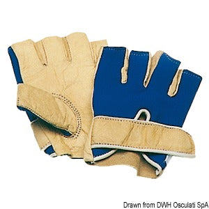 Sailing leather gloves short fingers L