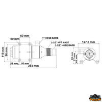 Macerator pump for toilet 24V - Volts 24 - Lt./min. 45 - Dimensions 355x133x110 mm [Z1824035]