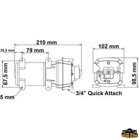 4-diaphragm self-priming fresh water pump 12V flow 17 Lt/min - Volts 12 - Portata Lt/min 17 - Consumption A 15 - Operating pressure Bar2.80 [P1612040]