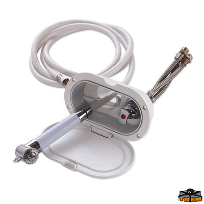 Oval shower box with mixer & push-button shower Trem N0118258