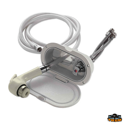Oval shower box with mixer & push-button shower Trem N0118402