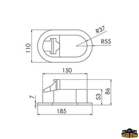 Oval shower box with mixer and push-button shower - Recessed 145x72 mm - External dimensions 185x110 mm - Connections 3/8" Male - Screened PVC tube [N0174402]