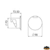 Shower box with push-button shower shipyard packaging - Incase Ø 70 mm - External dimensions 98 mm - Screened PVC hose - 2.50 m tube [N0170252C]