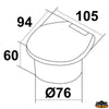 Shower box with push-button shower 4,00 m shower hose - 76 mm diameter - 1/2" F connection - N0100400 silver PVC pipe - 4.00 m tube [N0138400]