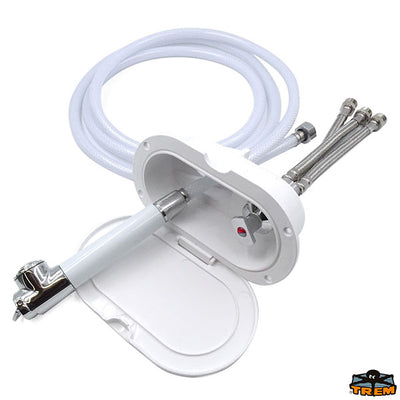 Oval shower box with mixer & push-button shower Trem N0128408