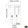 Bilge pump filter suggested pipe 13 mm - Ø Outlet connection mm D1: 12.7 (1/2”) - Suggested tube Ø 13 mm - Suggested flow rate 23L/min. 6 GMP US [N0100151]