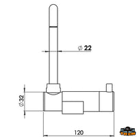 Single knob Hot/Cold water mixer with increased spout - BOX da pz 1 - DX handle - 2x 1/2" Female connection [N0112316]