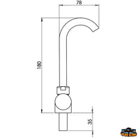 Single knob Hot/Cold water mixer with increased spout - BOX da pz 1 - DX handle - 2x 1/2" Female connection [N0112316]