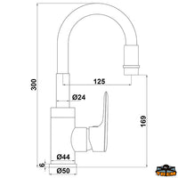 Flexible mixer for kitchen sink grey color - Barrel color Grey - 1/2" female thread - M10 male thread [N0112790]
