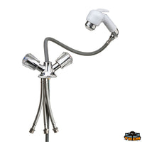 Tap with removable shower - Protrusion projection 180 mm - H mm 150 - 1.5 m hose - Hot/cold connections2x 3/8" Male [N0104311]