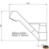 Shower faucet with flexible and mixer - 2x 1/2" Female connection - Single lever Ø 40 mm [N0102251]