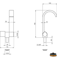 Cold water flat tap black colour - Maniglia SX - 3/8" male connection [N0138191]