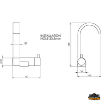 Flat mixer black colour - DX handle - Ceramic mixer - 2x 1/2" Female connection [N0112190]