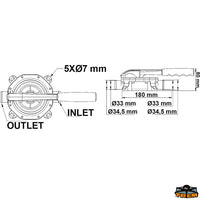 Diaphragm hand pump - Model Plastic handle - Lt/min 45 - Hose holder Ø 35 mm [P0218510]