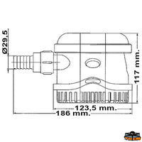 Automatic bilge pump 1100GPH 5A - Amp 5 - Outlet Ø 29.5 mm [P1612107]