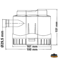 Automatic bilge pump 2000GPH 15A - Amp 15 - Lt/H 7000 - Outlet Ø 29.5 mm [P1612200]