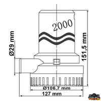 Automatic bilge pump 2000GPH 12V - Volts 12 - Amp 8 - Lt/H 7500 - Outlet Ø mm29 [P1612208]