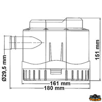 Automatic bilge pump 1500GPH 9A - Amp 9 - Lt/H 5000 - Outlet Ø 29.5 mm [P1612150]