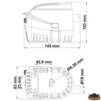 Automatic bilge pumps 24V - Model SFBP2-G750-06 - Volts 24 - 1.6 amps - Flow rate GpH750 - Geodesic height mt								

								3.0 - 1 m cable [P0224756]