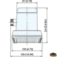 Automatic submersible pump 2200 Lt/h 12V - Volts 12 - Amp 4 - H 126.5 mm - Outlet Ø mm19 [P0212126]