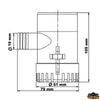 Bilge pump 12V flow 4160 Lt/h - Volts 12 - Flow rate GPH 1100 - L/H 4160 - Mouth Ø mm29 [P1600110]