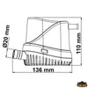 Bilge pump flow rate 12V 1890 Lt/h - Volts 12 - Amp 1,6 - Flow rate Lt/h 1890 - Prev. mt2.5 - Dimensions mm								

								136x82x110H [P0212605]