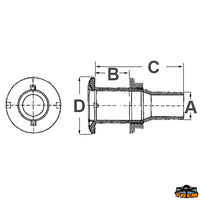 Seacock and scupfor diameter 47 mm - 1" 1/2 model - Thread Ø 47 mm - At 38 mm - B mm30 - C mm								

								93 - D mm 82 [P0246035]