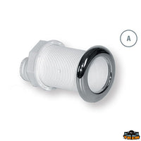 Water drainage bushing internal diameter 42 mm with aisi 316 flange - Model with hose holder - Length 107 mm [N2842108]