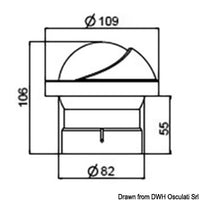 RIVIERA Artica Slim 2"3/4 white compass, black rose