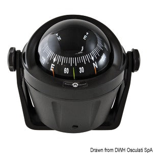 IDRA compact compass w/black front rose bracket