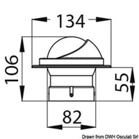 IDRA built-in compact compass w/black front rose