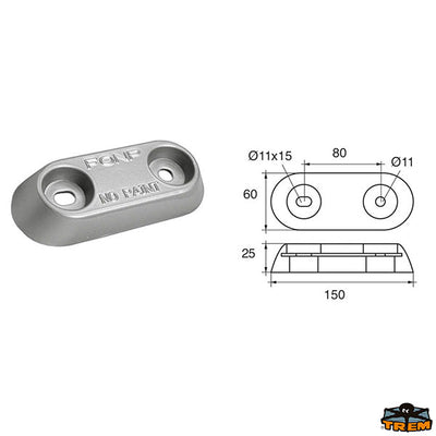 Anode for rudders & flaps Trem L8120208