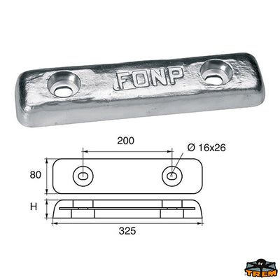 Anodes for hull and transoms Trem L8120420