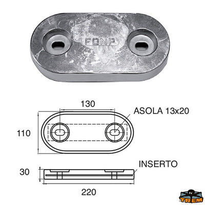 Anodes for hull and transoms Trem L8120413