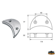 Anode for Bombardier engines (Johnson-Evinrude-OMC) Trem L8147302