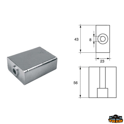 Anodes for Bombardier engines (Johnson-Evinrude-OMC) Trem L8147314