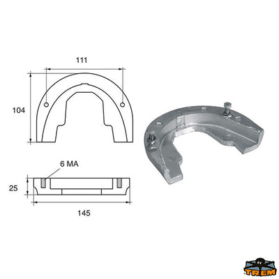 Anodes for Bombardier engines (Johnson-Evinrude-OMC) Trem L8242307