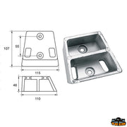 Anode for Bombardier engines (Johnson-Evinrude-OMC) Trem L8142001