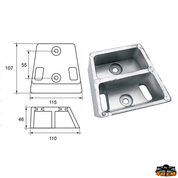 Anode for Bombardier engines (Johnson-Evinrude-OMC) Trem L8142001