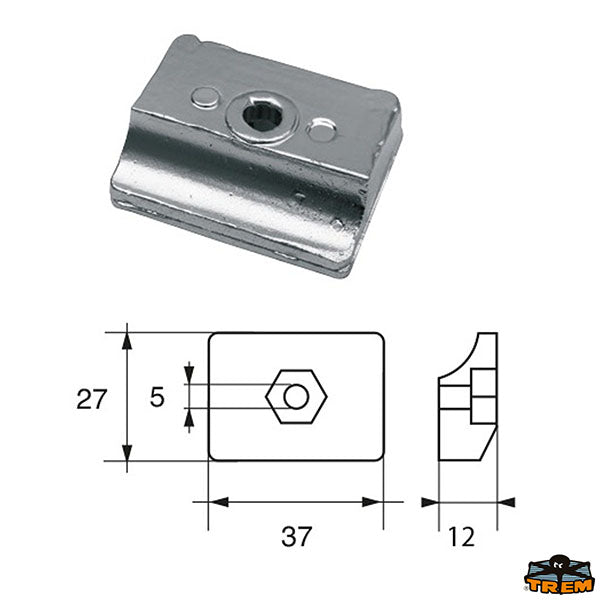 Anode for Bombardier engines (Johnson-Evinrude-OMC) Trem L8147315