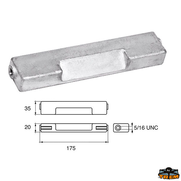 Anodes for Bombardier engines (Johnson-Evinrude-OMC) Trem L8147013
