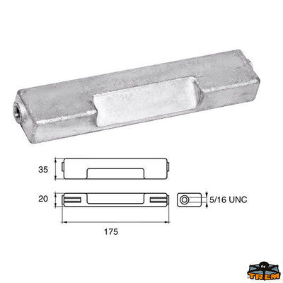 Anodes for Bombardier engines (Johnson-Evinrude-OMC) Trem L8247013