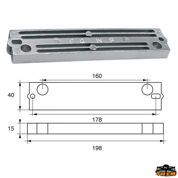 Anode for Bombardier engines (Johnson-Evinrude-OMC) Trem L8144214