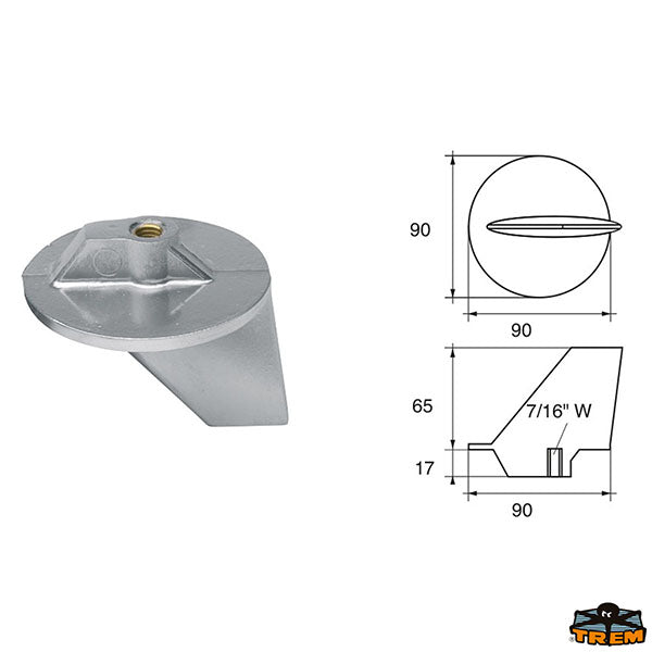 Anodes for engines Mercury-Mercruiser Trem L8143350