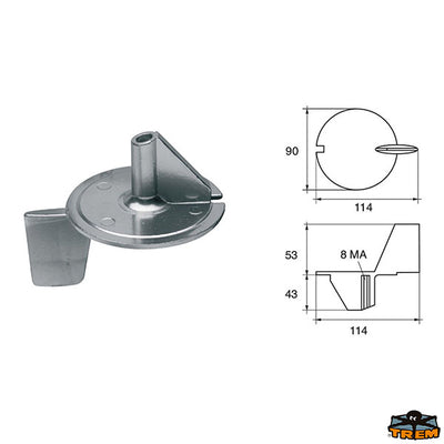 Anode for engines Mercury-Mercruiser Trem L8145305