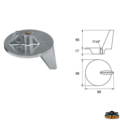 Anode for engines Mercury-Mercruiser Trem L8143012